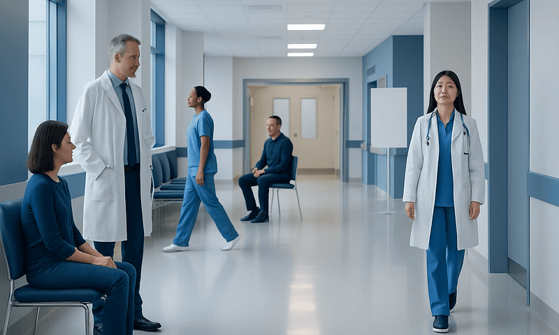 Why Can Somniphobia Be a Concern to Todays World? A Doctor-Reviewed Answer 16 Medical team and patients in a hospital corridor at Acibadem Hospitals Group.