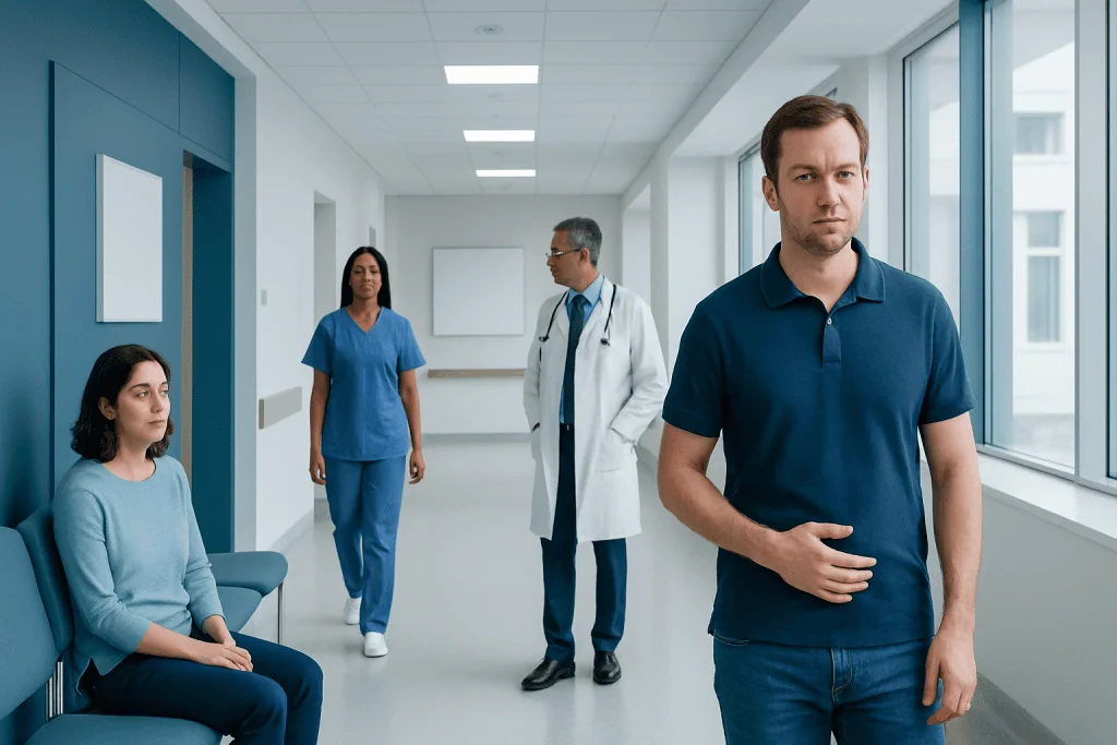 Crohn’s Disease vs Ulcerative Colitis: How Doctors Tell Them Apart 1 Patients and doctors in a hospital corridor at Acibadem Hospitals Group.