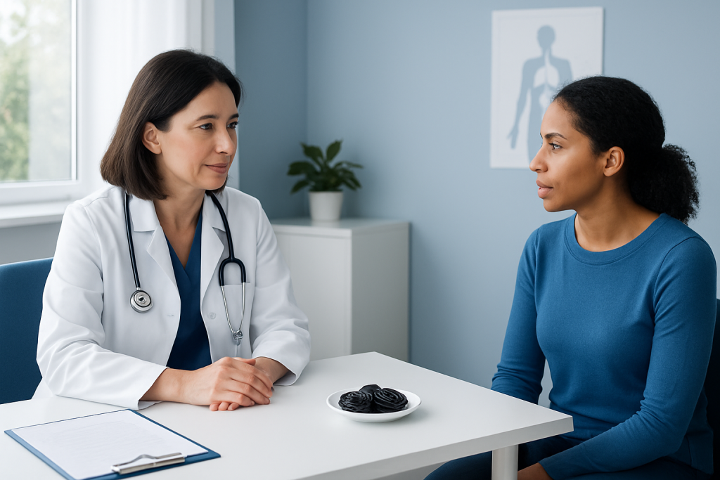 Doctor consulting with a patient in a medical office.