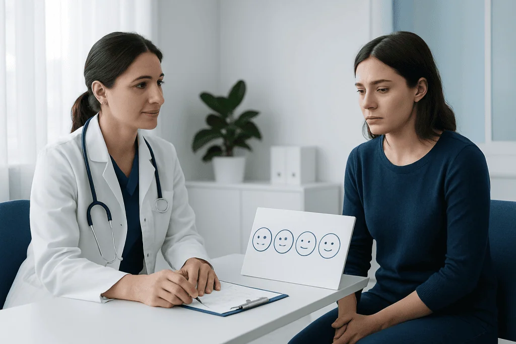 Possible causes behind different pain ratings — pain chart faces