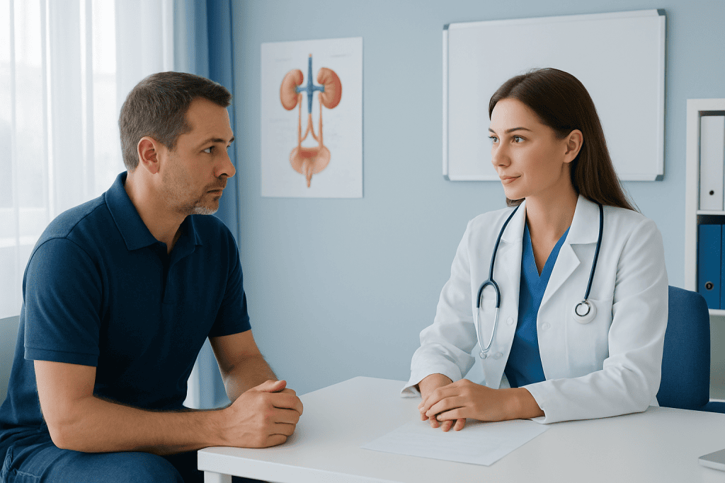 Possible causes in men — blood in urine male no pain