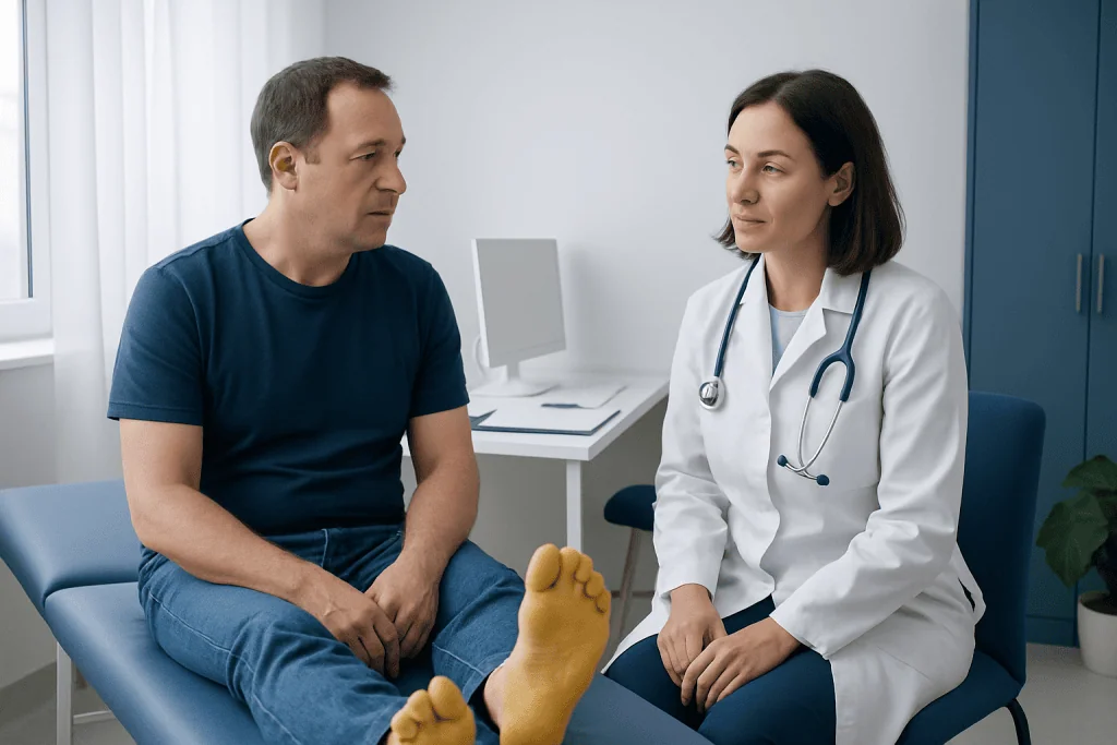 Possible causes of yellow feet — yellow feet