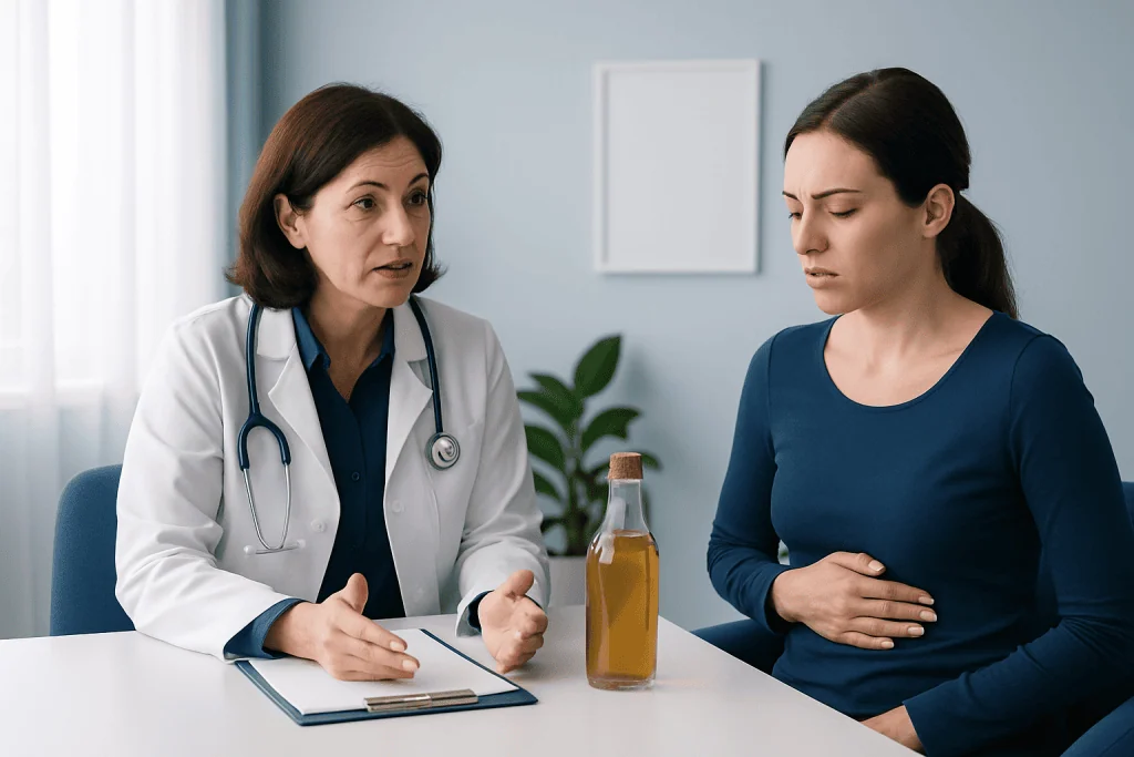 Possible effects and risks of apple cider vinegar — apple cider vinegar and gastric reflux
