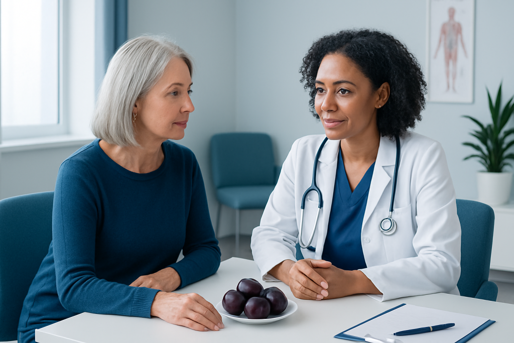 Doctor consulting with a patient in a medical office setting.