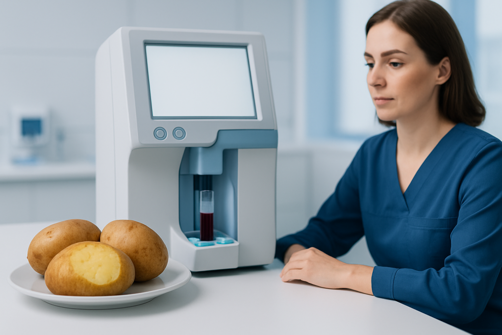 Reference ranges: food potassium versus blood potassium — baked potatoes high in potassium