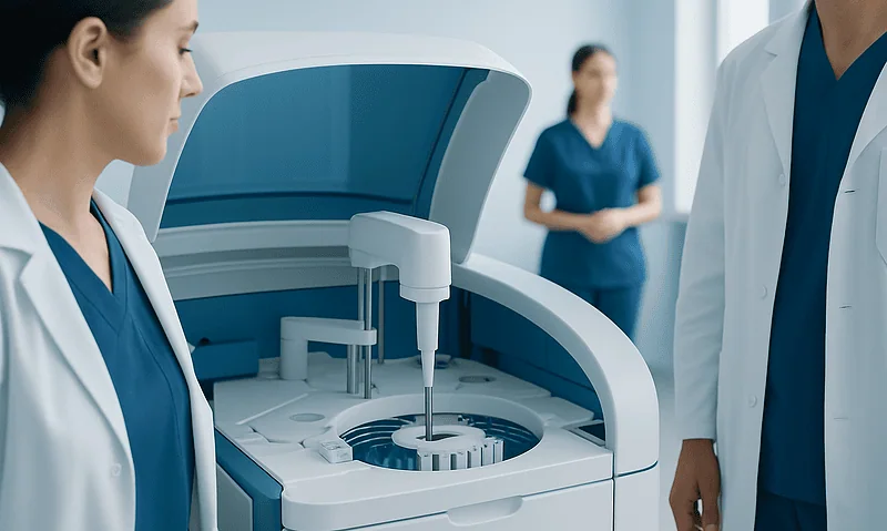Foods High in Iron Explained: Reference Ranges and What Affects Them 5 Medical professionals operating MRI machine at Acibadem Hospitals Group.