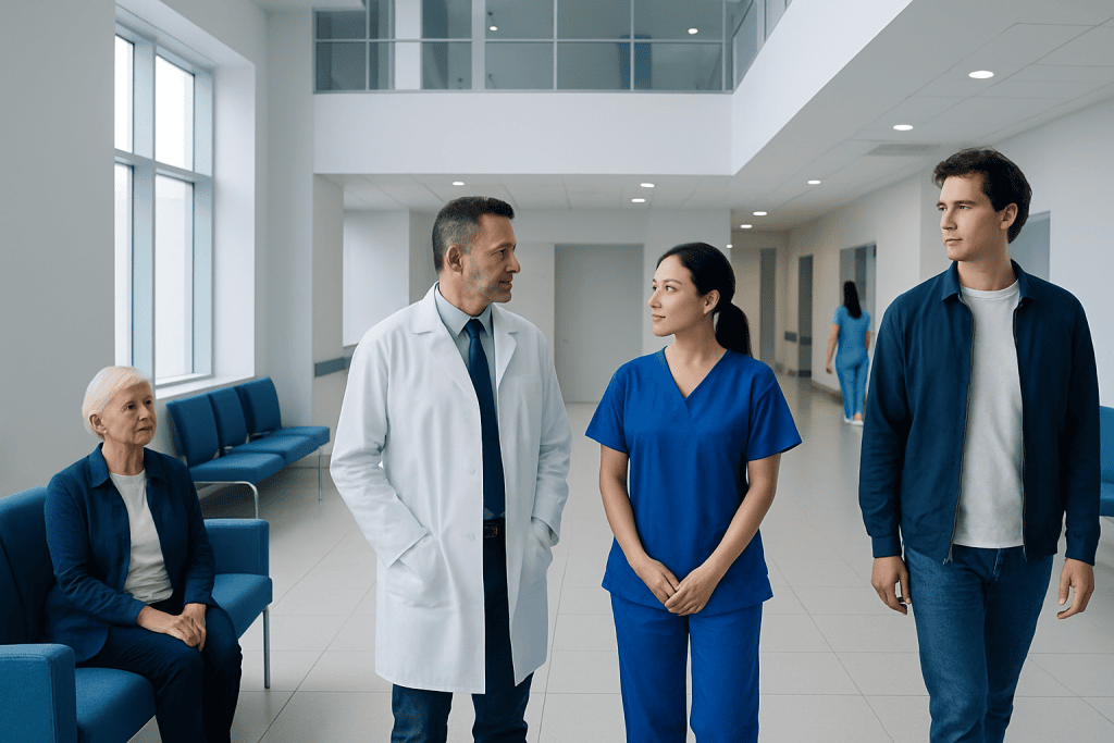Lorazepam vs Clonazepam: Key Differences and How Doctors Tell Them Apart 1 Medical team consulting in hospital corridor with patient and visitors.