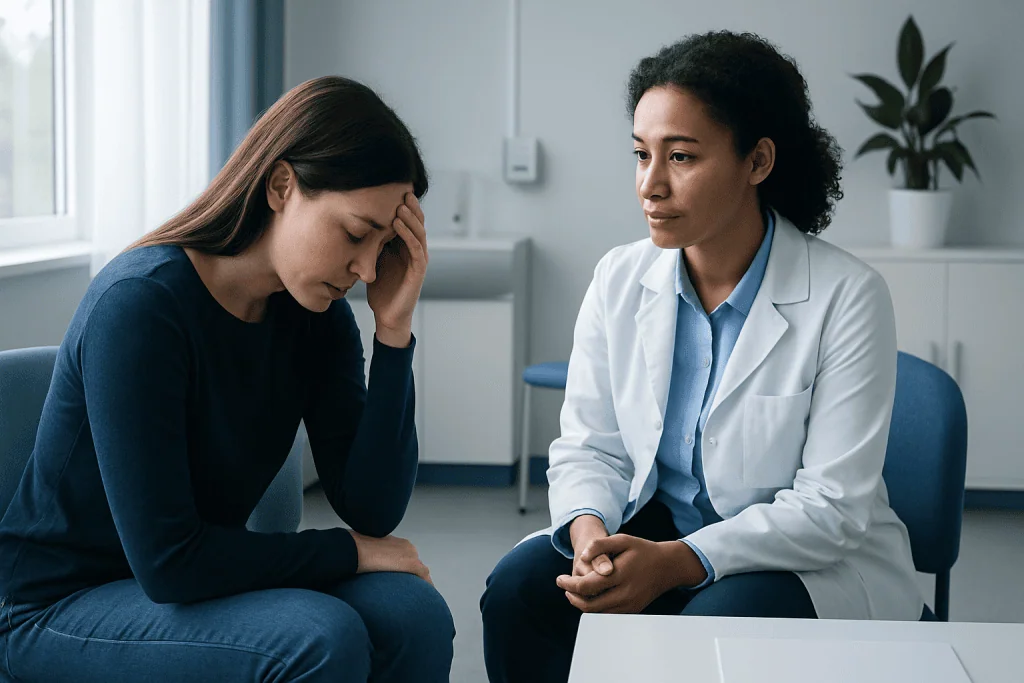 Supportive therapy session for abuse survivors at Acibadem Hospitals Group.