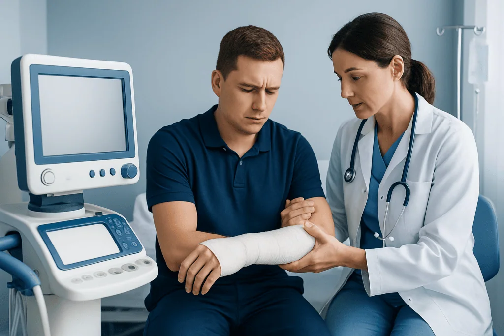 Signs and symptoms of a broken arm — broke the arm