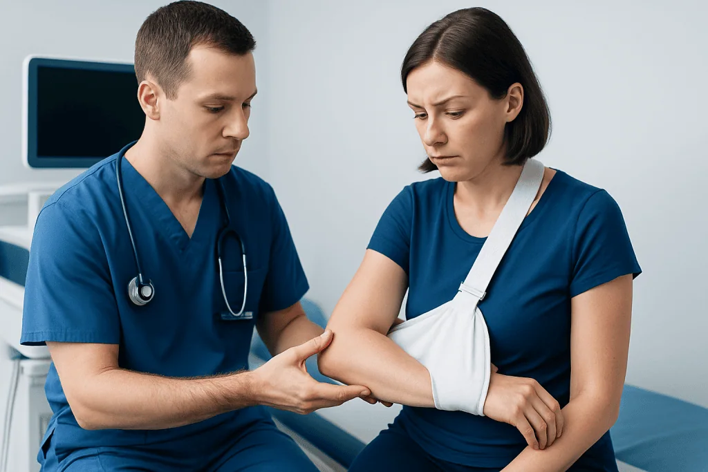 Signs and symptoms of a broken elbow — broken elbow