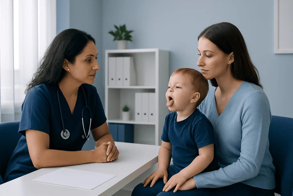 Signs and symptoms of a restrictive lingual frenulum — lingual frenulum