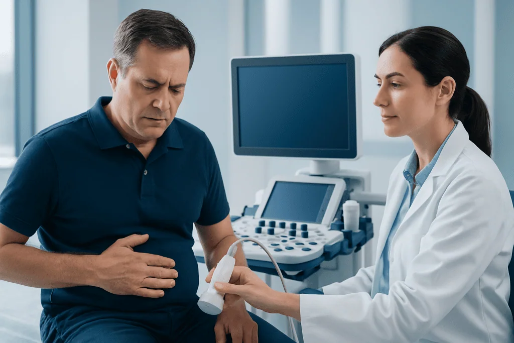 Signs and symptoms of an enlarged liver — hepatomegaly