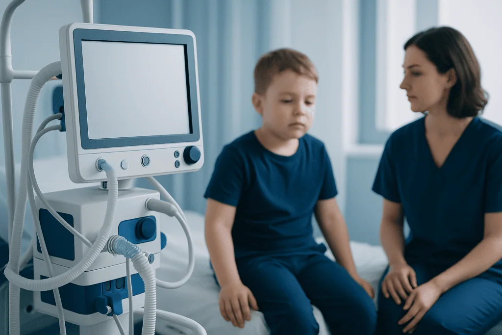 Pediatric patient undergoing medical examination at Acibadem Hospital.