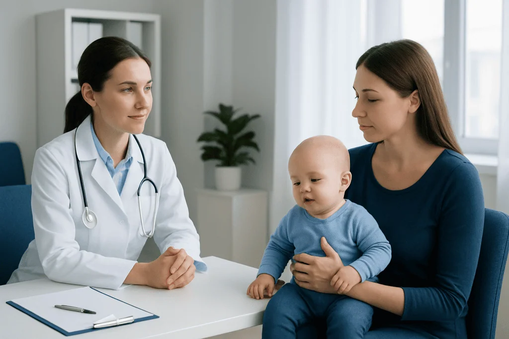 Signs that suggest a benign pattern — baby shaking head side to side