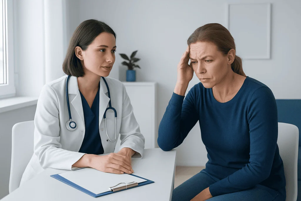 Symptoms and appearance — forehead wrinkles