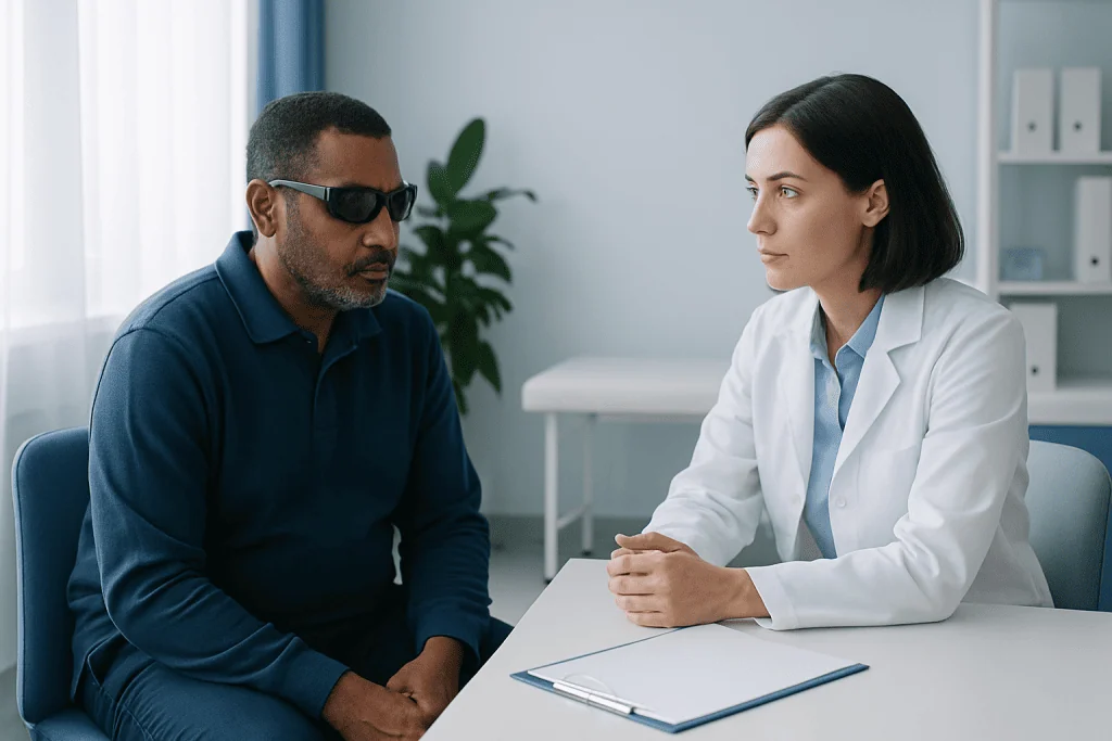 Symptoms and daily challenges — legally blind