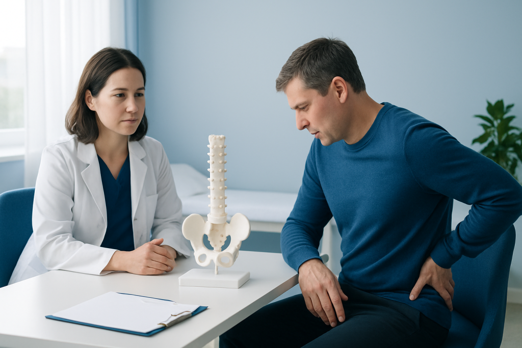 Symptoms and how pain may feel — sacrum coccyx