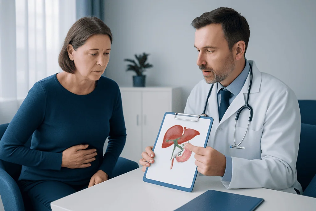 Symptoms and possible complications — bile duct obstruction