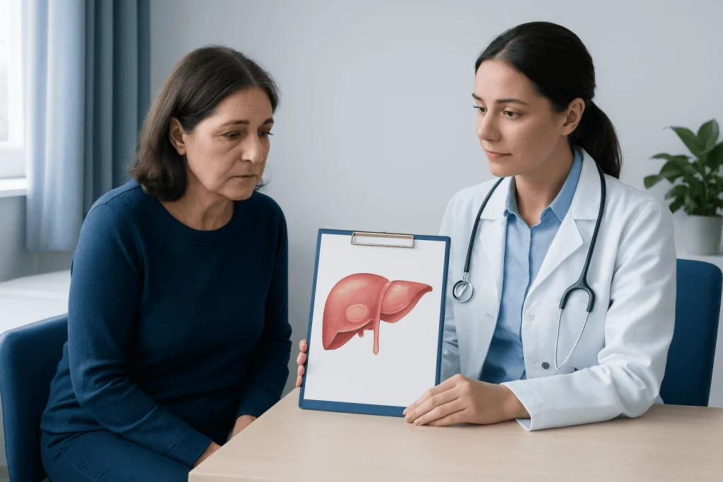 Symptoms and possible complications — hepatic cyst