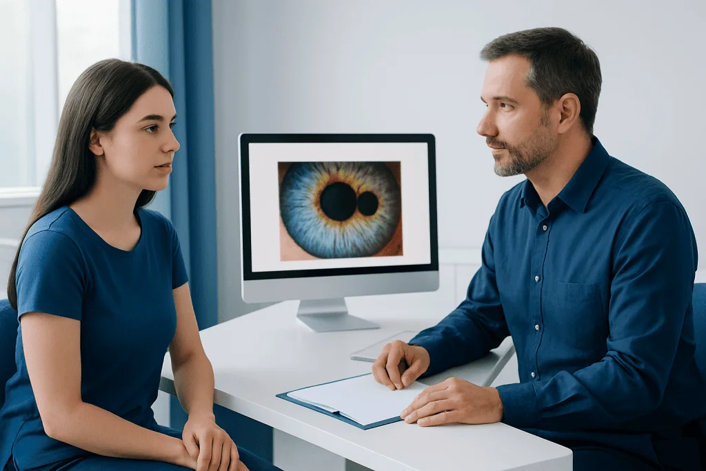 Symptoms and possible effects on vision — polycoria