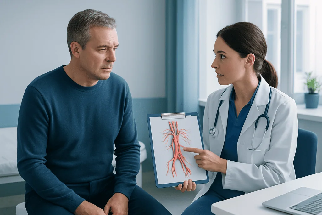 Symptoms and possible warning signs — common iliac artery