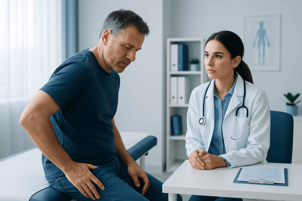 Symptoms and signs that may be associated with posterior pelvic tilt — posterior pelvic tilt
