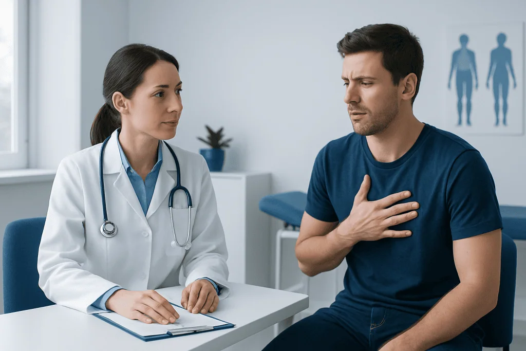 Symptoms and signs that may occur with tachypneic breathing — tachypneic