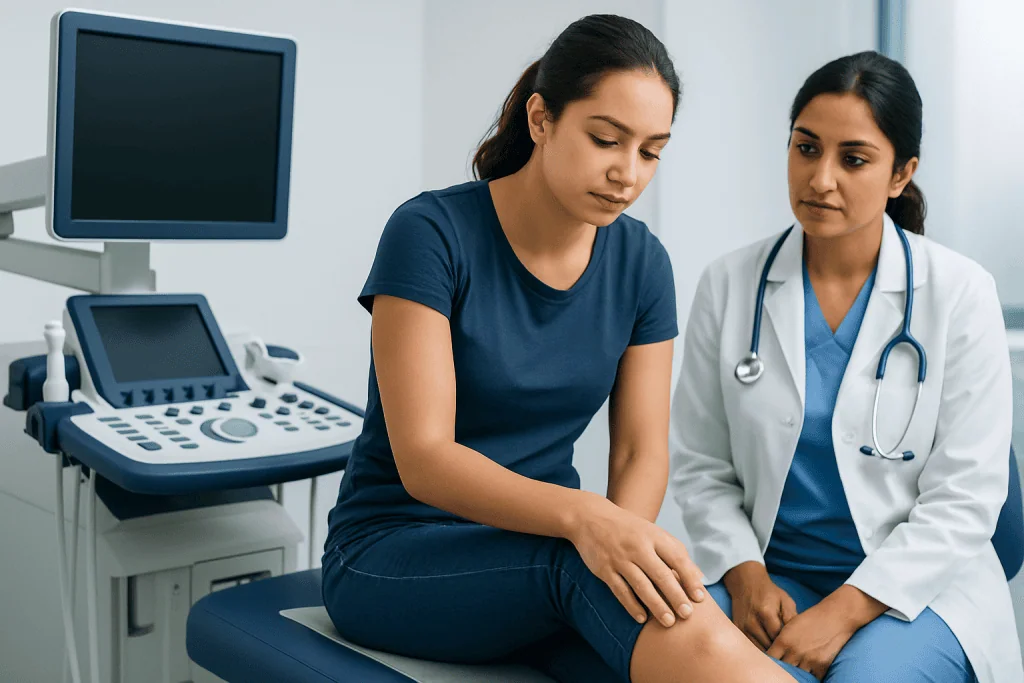 Medical consultation for skin issues at Acibadem Hospital with a doctor and patient.