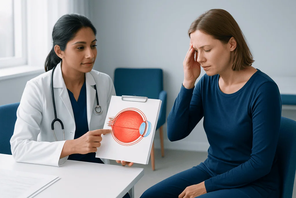 Symptoms and signs to watch for — papilledema