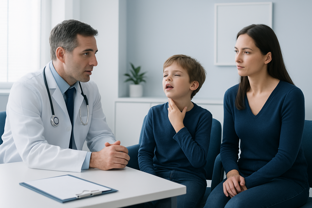 Pediatric ENT consultation at Acibadem Hospital for adenoid issues.