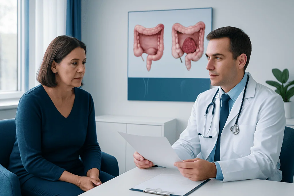 Symptoms and warning signs — sessile polyp and cancer