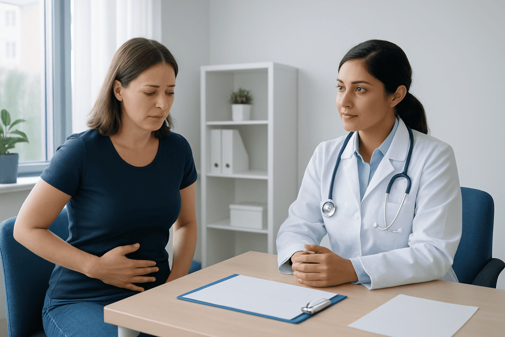 Symptoms doctors assess along with pain location — abdominal quadrants