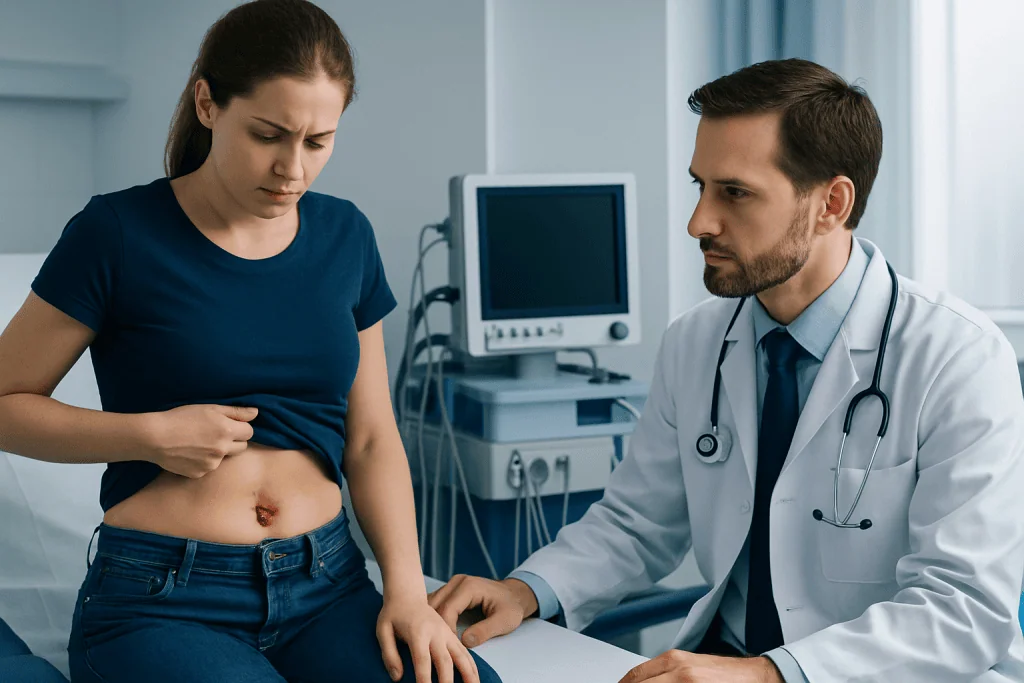 Symptoms: irritation versus possible infection — infected stomach piercing