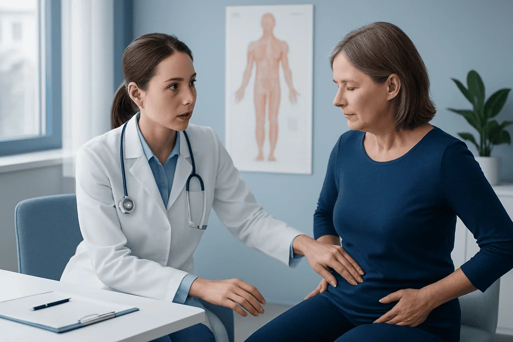 Symptoms linked to the iliac crest area — iliac crest