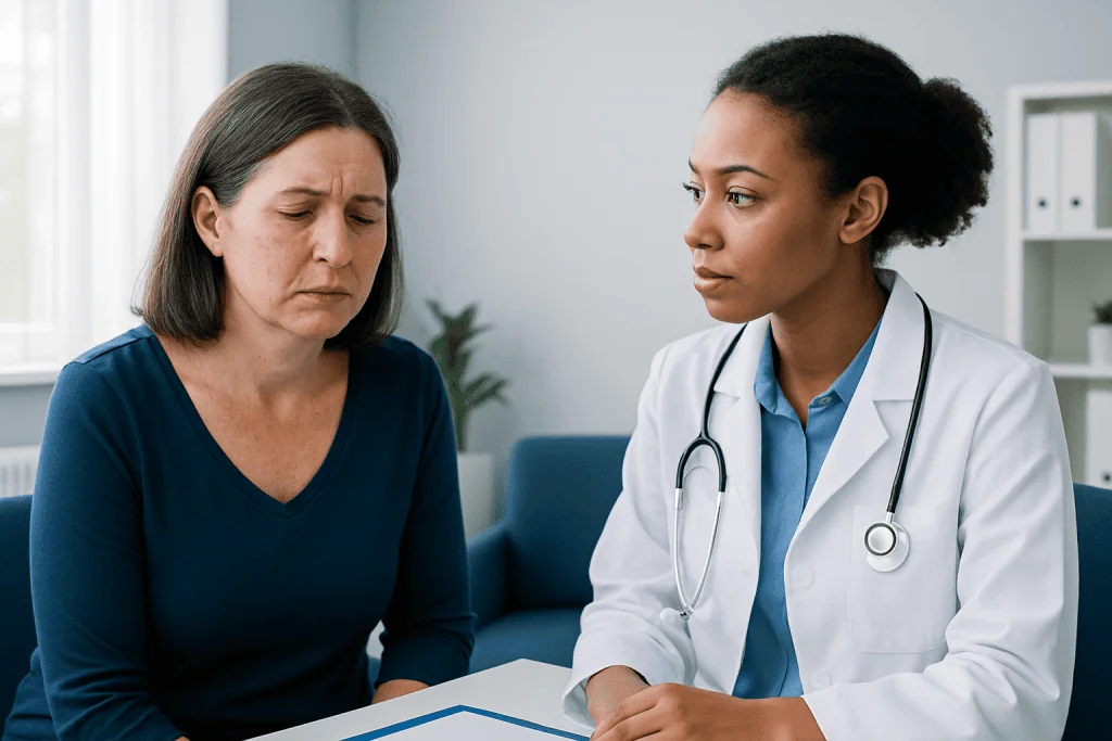 Doctor consulting with a patient about medication or health concerns.