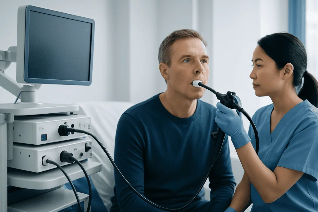 Endoscopy procedure for achalasia diagnosis at Acibadem Hospital.