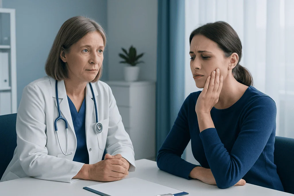 Symptoms that help identify the cause — pains in gums