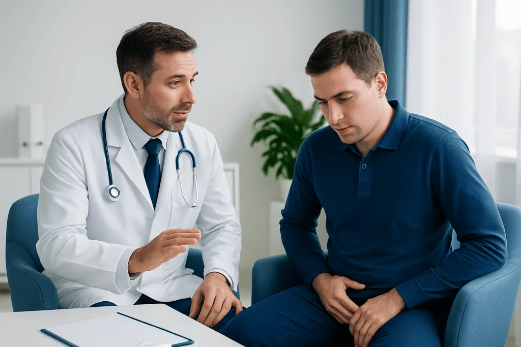 Symptoms that may involve the spermatic cord — spermatic cord