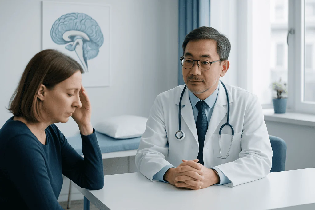 Symptoms that may suggest a problem affecting the pons — pons function