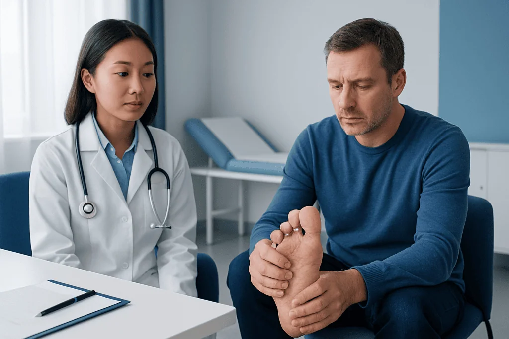 Symptoms that often accompany the appearance — foot fungus images