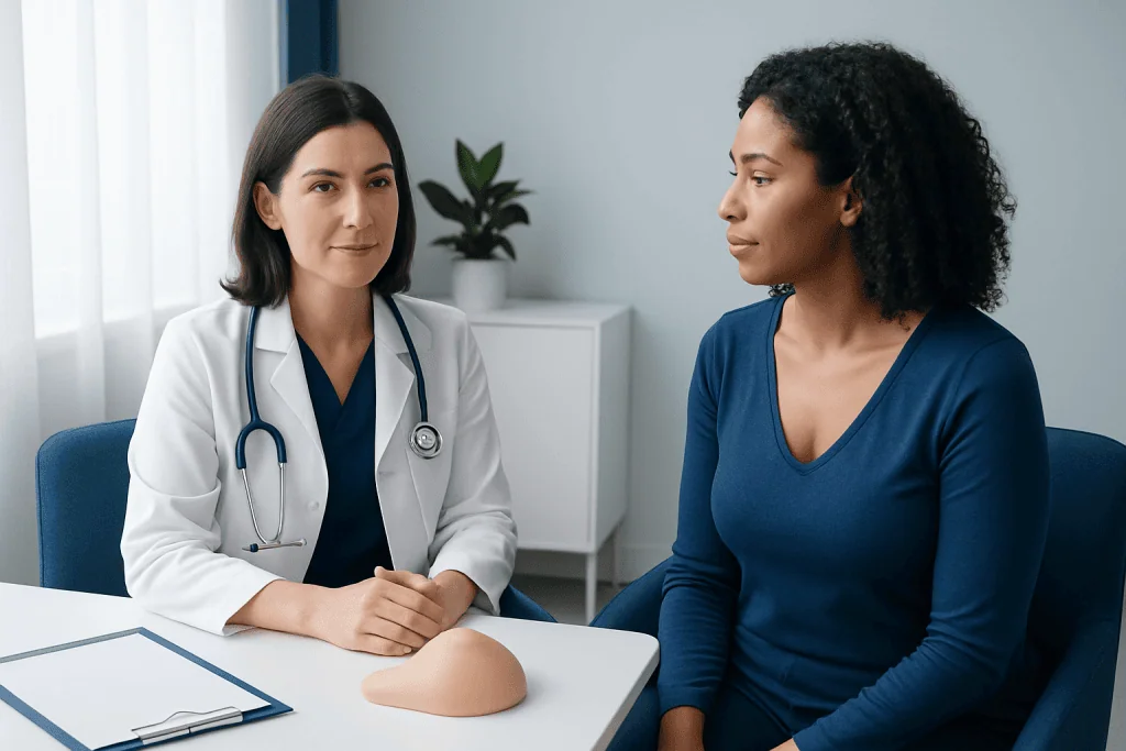 Doctor consulting with a patient in a medical office at Acibadem Hospitals Group.