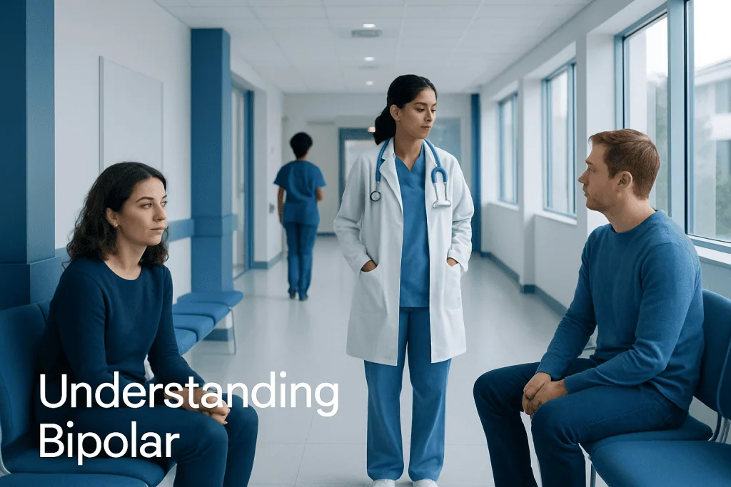 Bipolar: A Complete Medical Overview 1 Medical consultation on bipolar disorder in a hospital corridor.