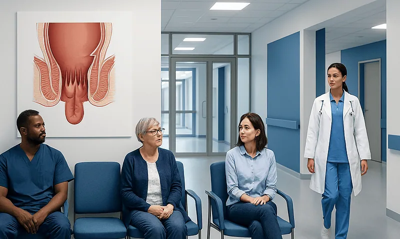 Medical consultation about rectal prolapse with healthcare professionals.