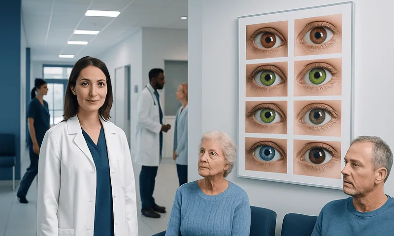 Colour of Eyes Chart: An Evidence-Based Guide for Patients 4 Eye color consultation at Acibadem Hospitals Group with eye color chart.