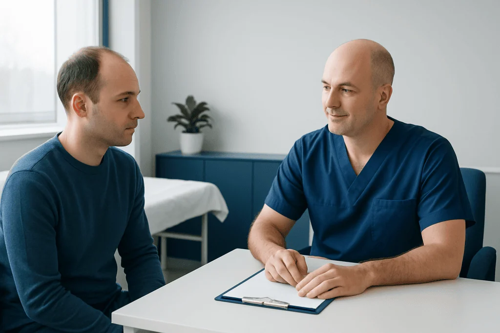Consultation between a patient and doctor at Acibadem Hospital in Turkey.