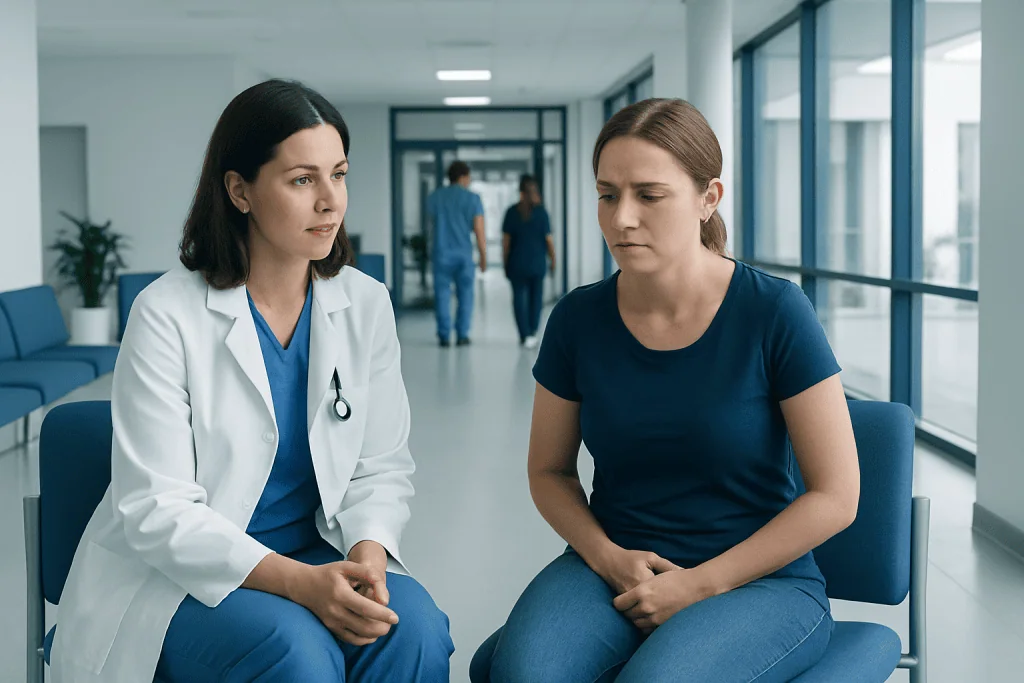 Tiny Hard Lump on Labia Majora — Explained by Medical Evidence, Not Myths 1 Doctor consulting a patient in a hospital corridor.