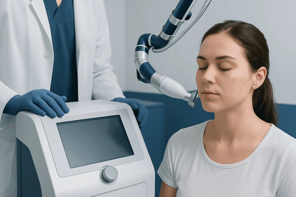 Dermatology treatment for acne scars at Acibadem Hospitals Group.