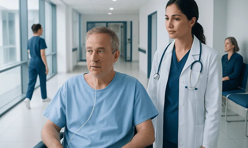 Acute respiratory failure: Common Causes, Warning Signs, and When to Worry 4 Hospital patient with medical staff in a clinical setting.
