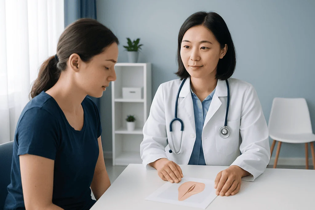 What affects vulvar appearance — “innie” vulva