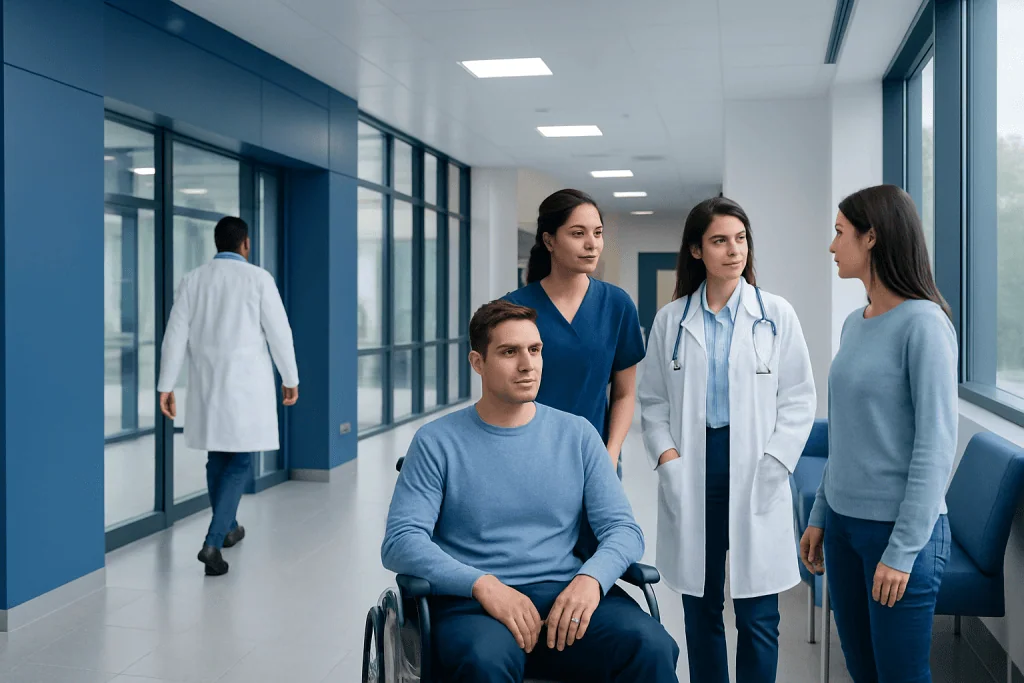 Altitude Sickness — Explained by Medical Evidence, Not Myths 1 Medical team consulting a patient in hospital corridor.
